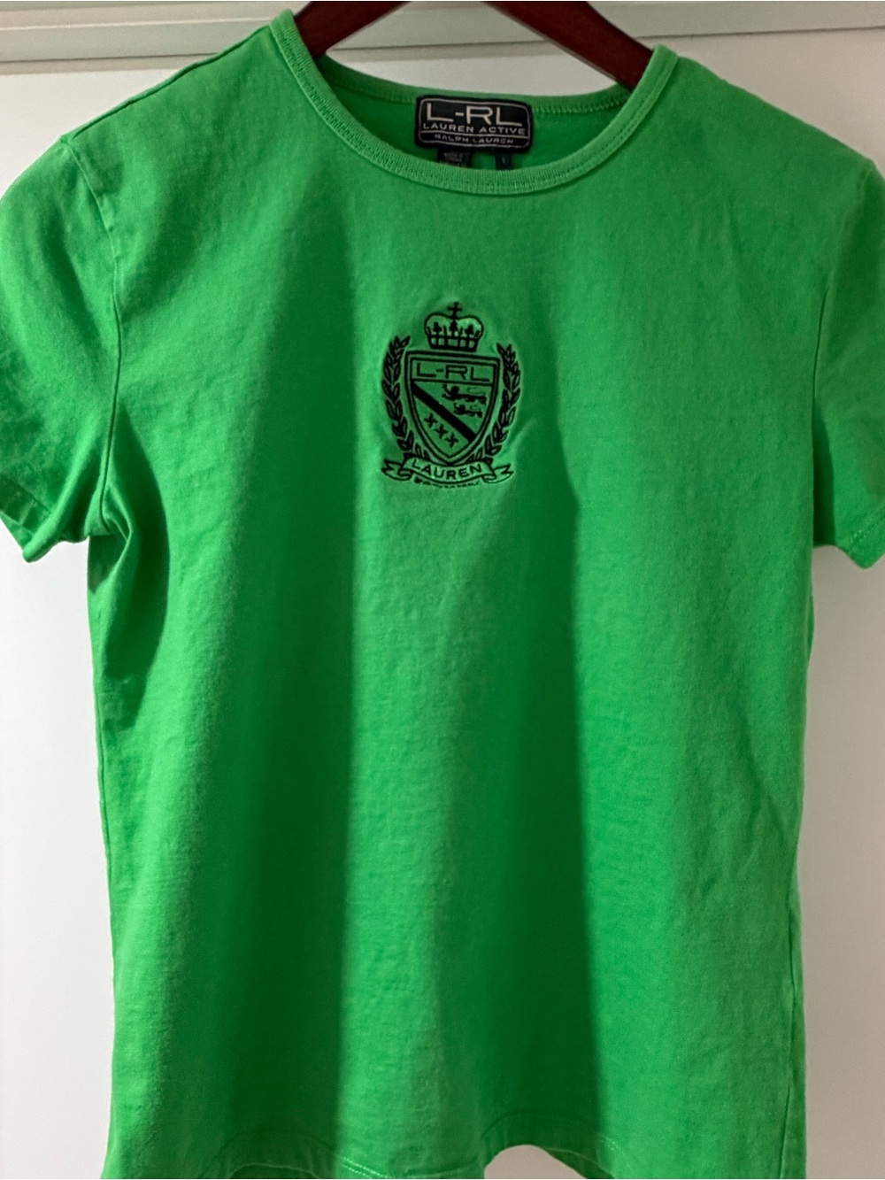 Ralph Lauren Green Short Sleeve Crewneck Tee with Embroidered Crest